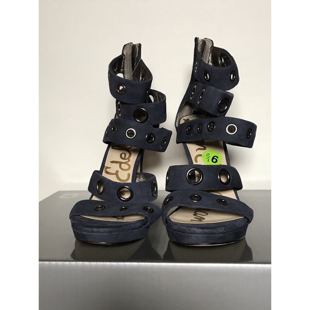 Sam Edelman Stiletto Sandals, Caged Open Toe with Metal Grommets 9.5M - Picture 3 of 11